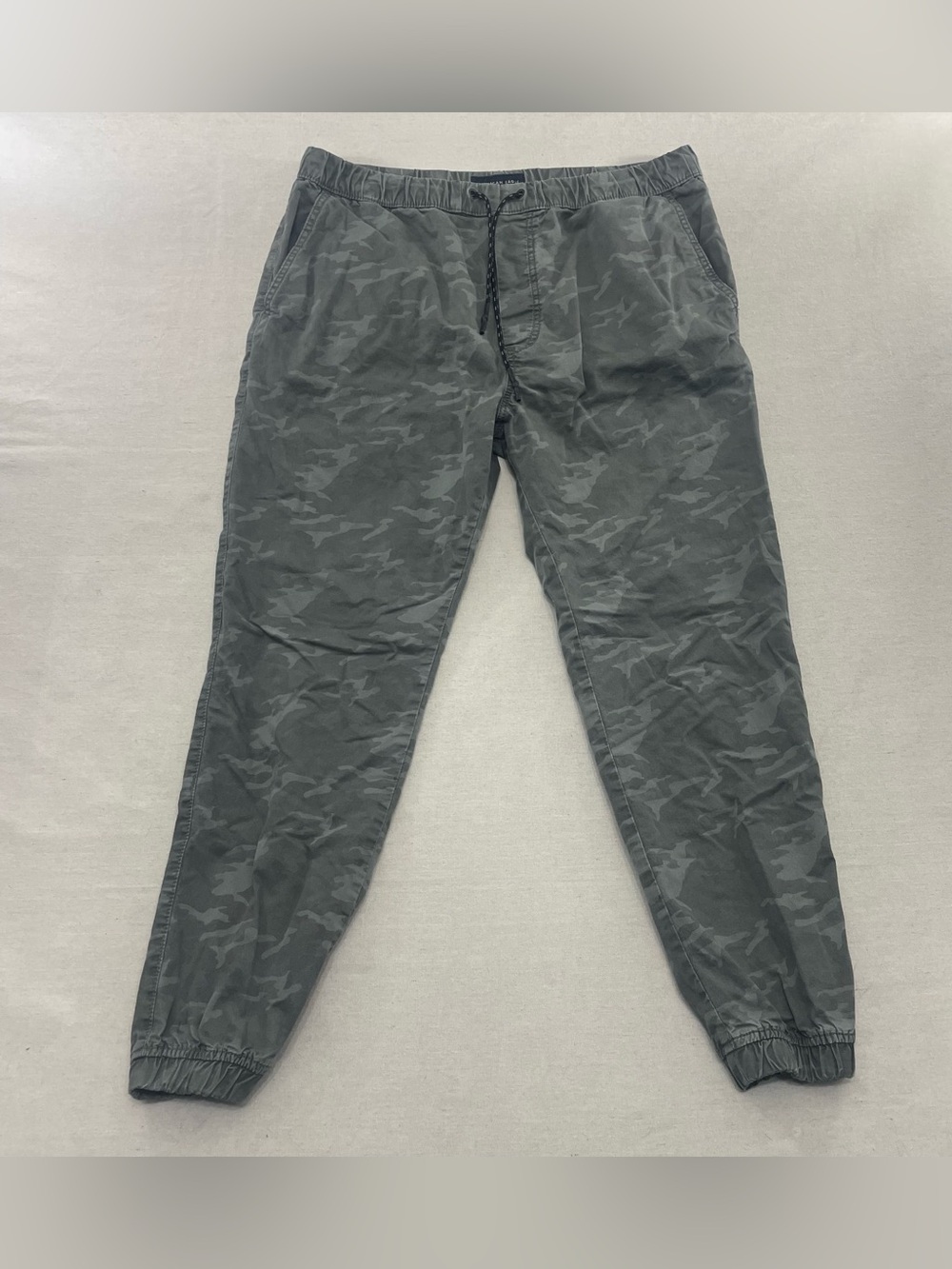 American Eagle Mens Next (X) T Level Flex Camo Joggers Gray Elastic Cuff Large